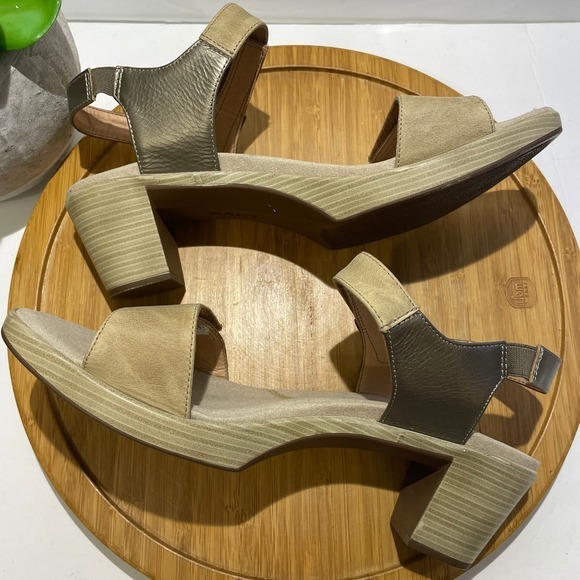 NAOT Intact Bronze Leather Sandal Women's 11 Metallic Strappy Coastal Block Heel - Picture 9 of 10